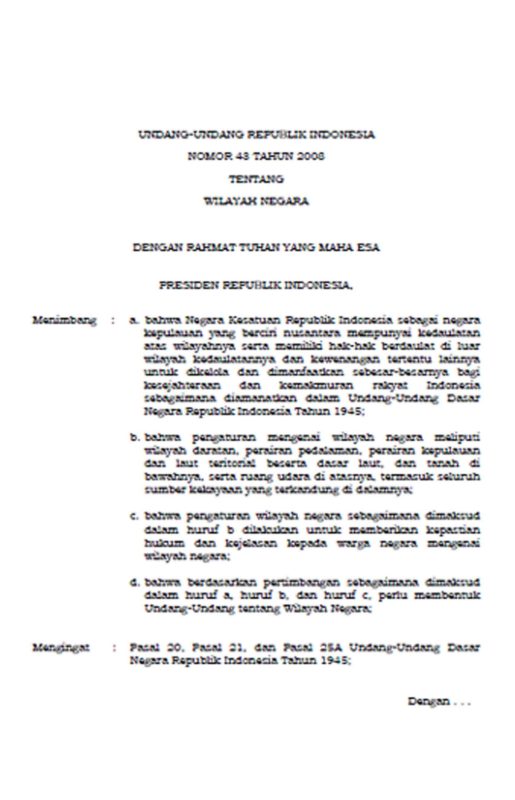 Undang-Undang Nomor 43 Tahun 2008 Tentang Wilayah Negara – Kompaspedia